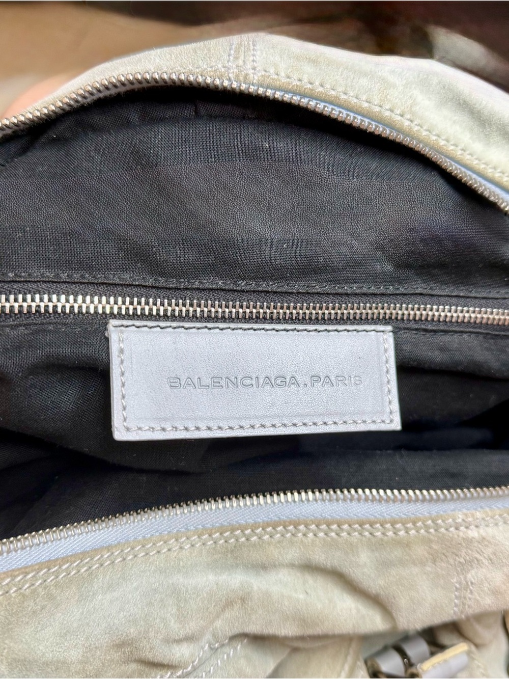 Balenciaga Pale Blue Suede Satchel with Buckle Details - Picture 7 of 13